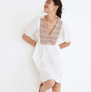 Madewell White Dress with Red Accents